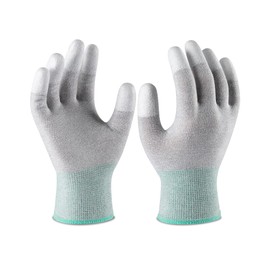 ThxToms Anti-Static Work Gloves, Electrical Insulation Gloves, ESD Gloves, Work Gloves with Finger Coating, Cut-resistant, Non-Slip, Lightweight, Unisex, for Electrical Work/Computer/Gardening/Outdoor