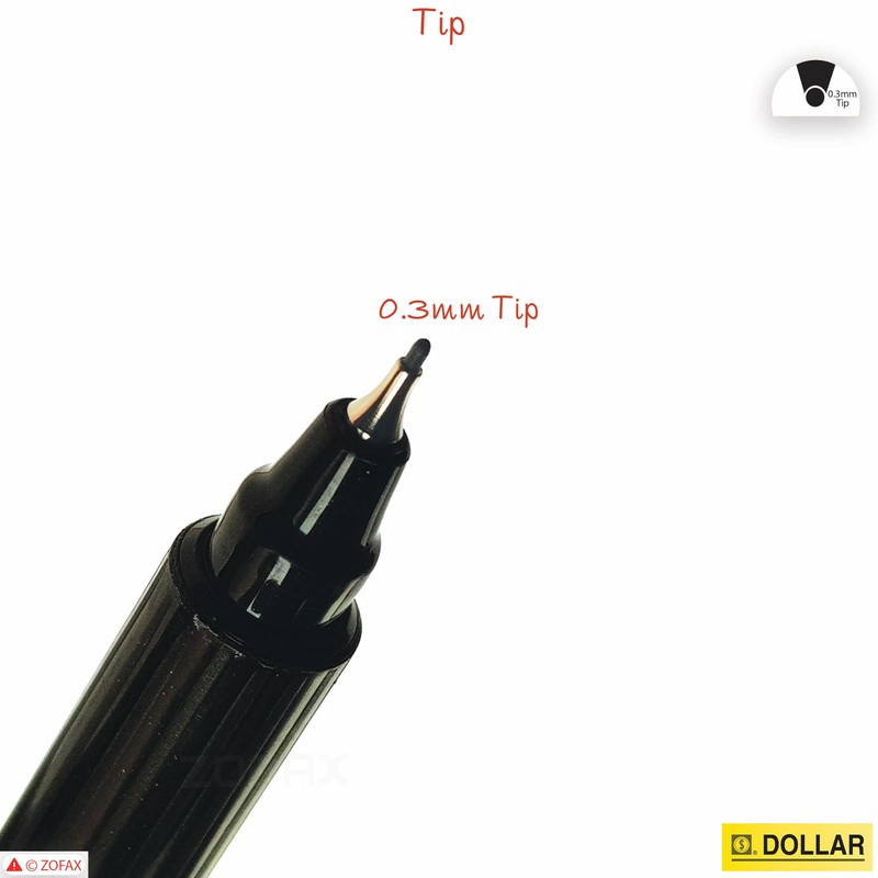 Fineliner Pens, BLACK, Pack of 10, Extra Fine Point (0.3mm),