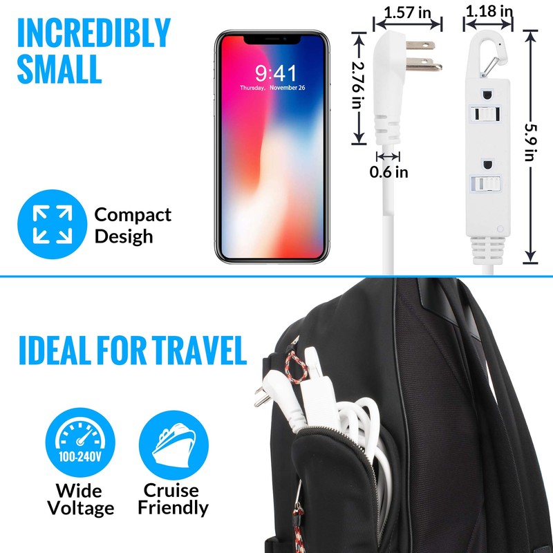 Maximm Cable de extensión blanco de 3 pies, con gancho