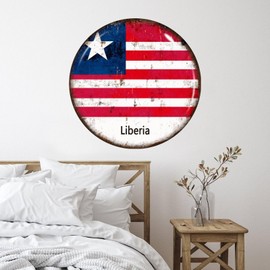 Vinyl Wall Quotes Stickers Liberia DIY Wall Art Decal Wall Decoration International Flag Bunting Banner Wall Sticker for Classroom Bathroom Suitcase Store 28in