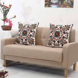 ZUODU Classic Jacquard Colored Maple Pillow Cover Cushion Cover Throw Pillow Case 18 X 18 Inch 45 X45 Cm Pack of 2