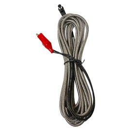 Elusive Wildlife Heavy Duty Stainless Steel Chew Proof Cables for Trail Cameras Tactacam, Stealth Cam, Spypoint, etc. (Cable I: 5.5 x 2.1mm to Alligator Clip, 13ft.)