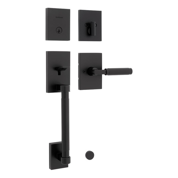 Kwikset Prava Front Door Lock Handle and Deadbolt Set, Entry