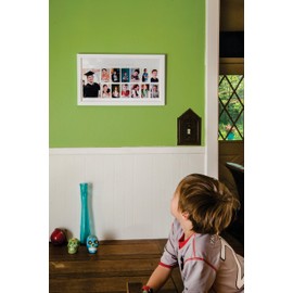 Green Pollywog | School Years Picture Day Collage Frame | School Picture Frame K-12 | Elegant Natural Wood | White Frame | Photo Collage Frame | Graduation Frame | Picture Collage | K-12 Picture Frame