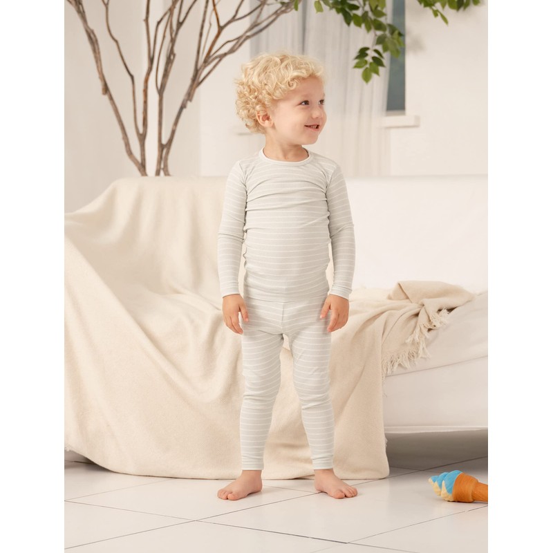 AVAUMA Conjunto de pijama con estampado de rayas para bebés