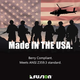 Fusion Tactical Military and Police Helo Lanyard - 6ft Elastic Bungee with Snap Hook Shackle, 23kN - Black, 72 inches