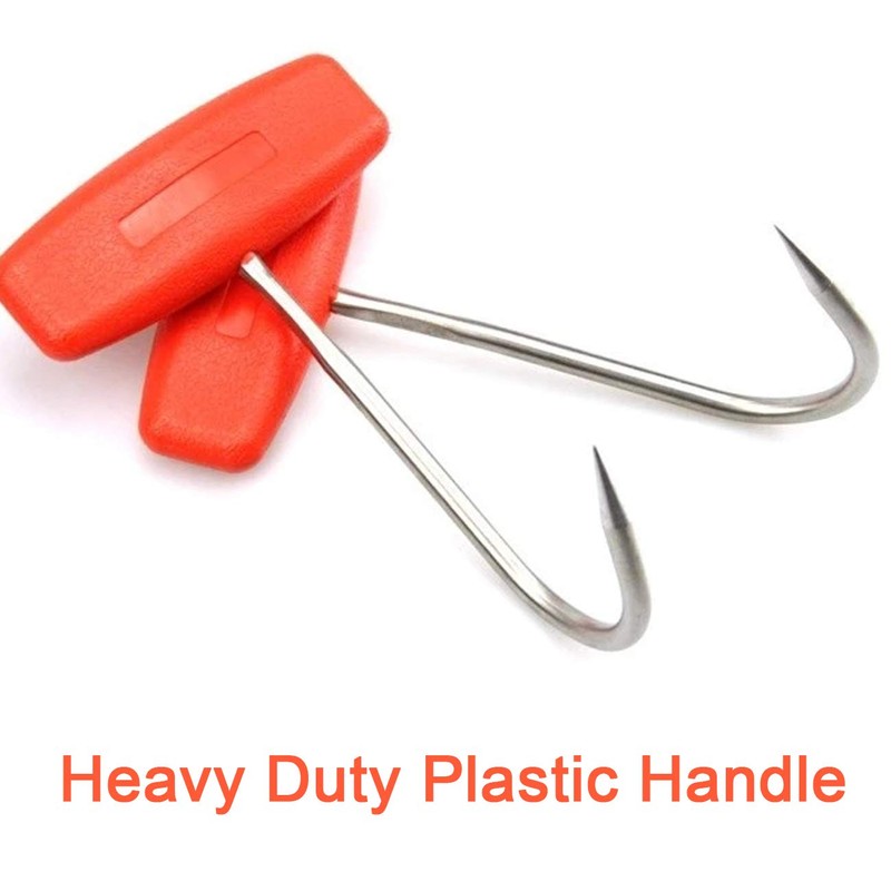 TIHOOD 2PCS Meat Hooks for Butchering,T Shaped Boning Hooks with