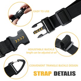 Heavy Duty Extension Cord Holder Organizer (8 Pack black) 17 Inch Adjustable Storage Straps with Triangle Clips Perfect for Garage Organization Workshop Storage and Men's Gadgets ﻿ ﻿