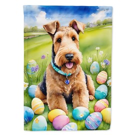Caroline's Treasures DAC4916GF Airedale Terrier Easter Egg Hunt Garden Flag Mailbox Flag Decorative Yard Flag Banner Outside Patio Artwork Yard Flower Beds, Garden Size, Multicolor