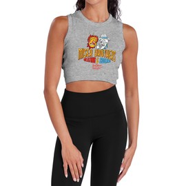The Year Without Santa Claus Miser Brothers Women's Sleeveless Crop Top Tank, Athletic Heather, 2X-Large