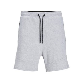 JACK & JONES Men's Jpstgordon Jjair Sweat Bex Sn Shorts, Light Grey Mix