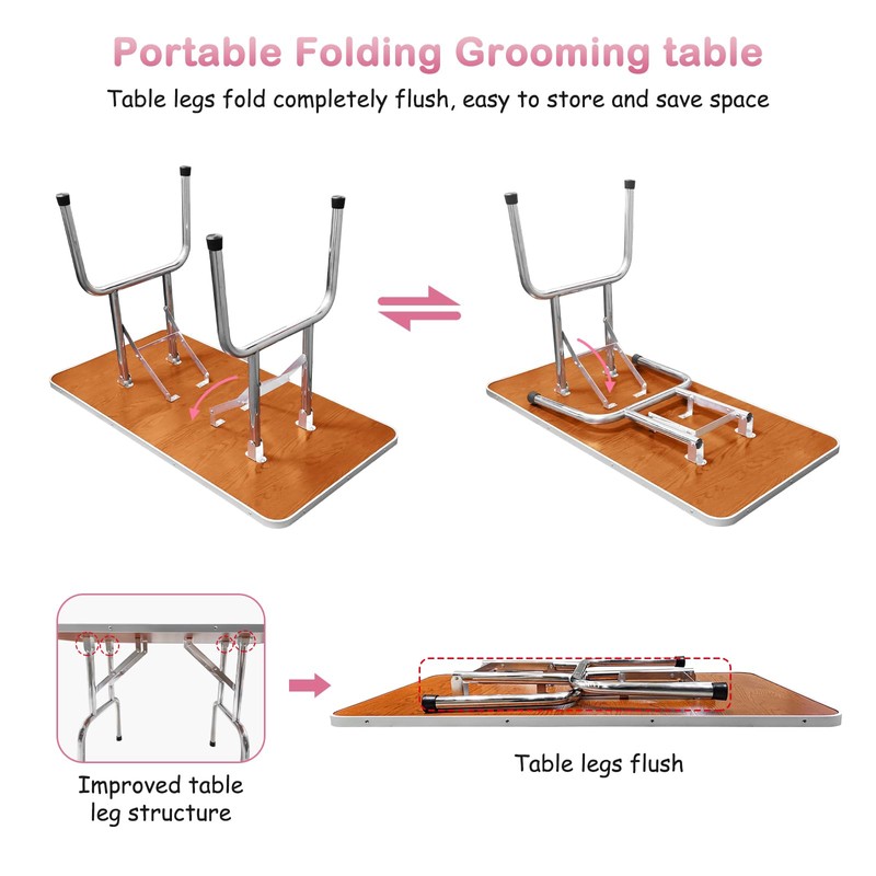 APRILSOUL 36 Inch Pet Grooming Table for Small Dogs,Adjustable Height,Foldable,Anti-Slip