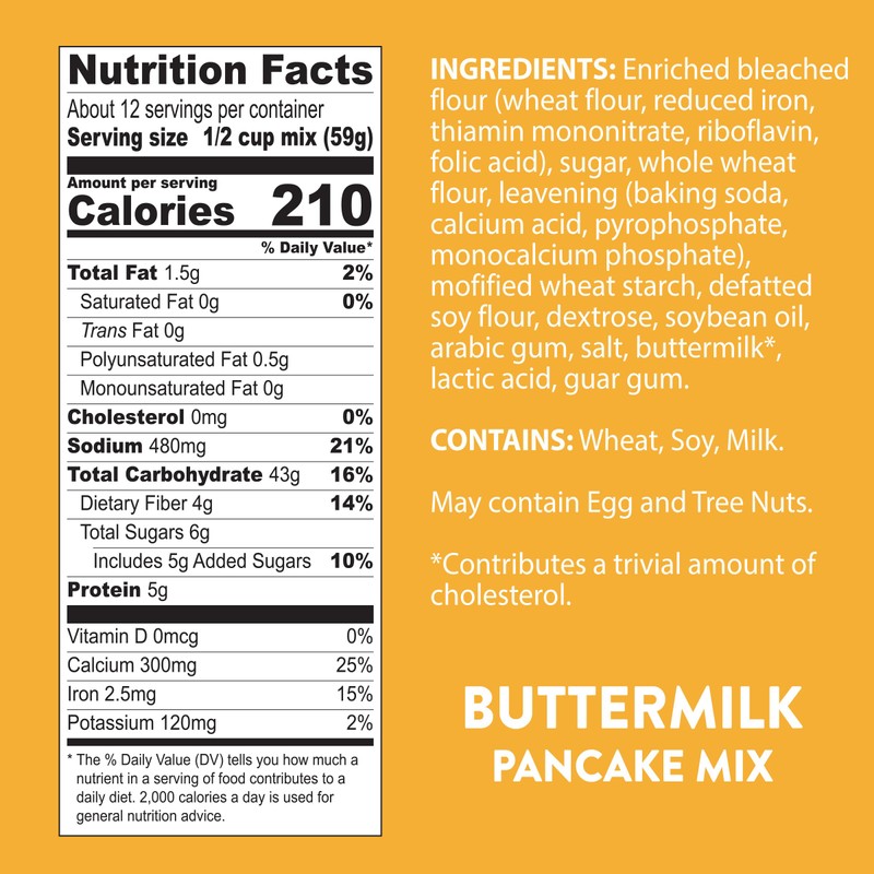 Krusteaz Heart Healthy Buttermilk Pancake and Waffle Mix, Light &
