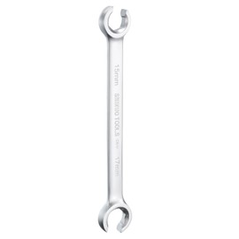 HARFINGTON Flare Nut Wrench 15mm x 17mm CR-V Nickel Plating Wrench for DIY Automotive Repairs and Household Maintenance