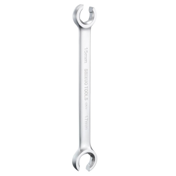 HARFINGTON Flare Nut Wrench 15mm x 17mm CR-V Nickel Plating