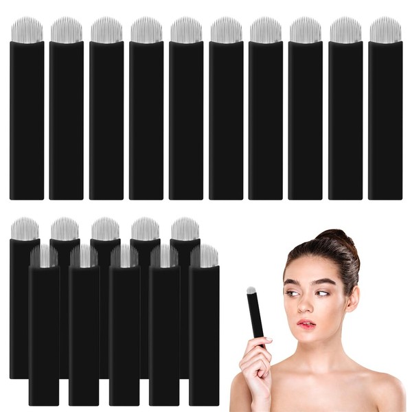 NOPKESV Pack of 20 Disposable Eyebrow Microblading Needles, Lip Tattooing,