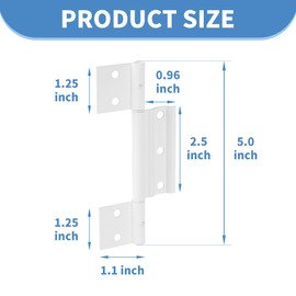 BANLIN 3Pack Storm Door Hinge White Aluminum 1/8 inch Grooved Center White Screen Door Hinge Compatible with Most Screen Doors
