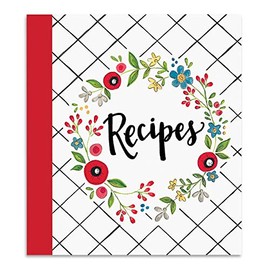 Brownlow Gifts Shannon Roads Gifts Classic Binder with Plastic Page Protectors and Recipe Cards, 8 x 9-Inches, Happy Kitchen