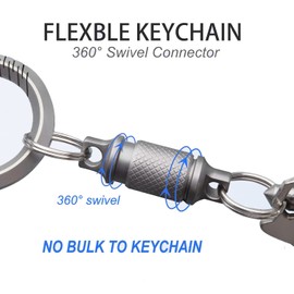 Shusmda Titanium Quick Release Keychain Mini Universal Swivel Buckle for Bag/Purse/Belt Key Holder Accessory