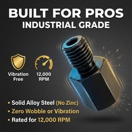 Drilax M14 Male to 5/8"-11 Female Angle Grinder Adapter – European to North American Thread Converter for Diamond Core Bits, Polishing Pads & Grinding Wheels – Solid Steel Attachment