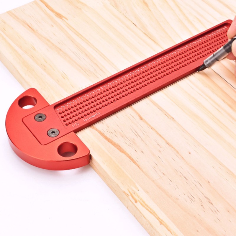 Woodworking Scriber T Square Ruler Hole Positioning Scribing Tool Marking