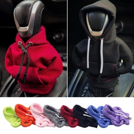 KJMYYXGS 2Pcs Car Gear Shift Knob Hoodie Cover, Car Gear Shifter Hoodie Cover Mini Hoodie for Car Shifter Knob Hoodie Cover Gear Stick Shift Hoodie Cover Universal Automotive Interior Accessories （A）