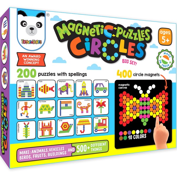 TOYVENTURES Magnetic Puzzle Set – Circles Edition | 400 Colourful