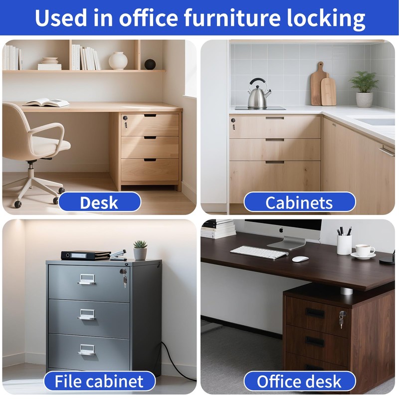 TBWHL 4 Pcs - Zinc Alloy Drawer Lock with Keys,