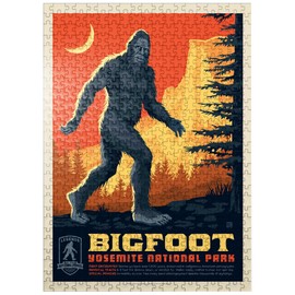 Legends of The National Parks: Yosemite's Bigfoot, Vintage Poster - Premium 500 Piece Jigsaw Puzzle for Adults
