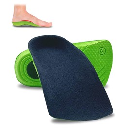 Plantillas de soporte de arco alto 3/4 para mujer y hombre, inserciones ortopédicas para pies planos, alivio de la fascitis plantar, sobrepronación, plantillas de zapatos para hombres y mujeres para correr