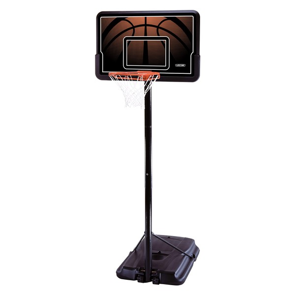 Lifetime 90040 Height Adjustable Portable Basketball System, 44 Inch Backboard, Black/Orange