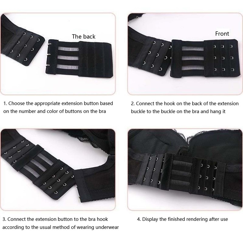 Yesmin 3 Pcs Bra Breathable Extension,Adjustable Nylon Fish Thread Stainless