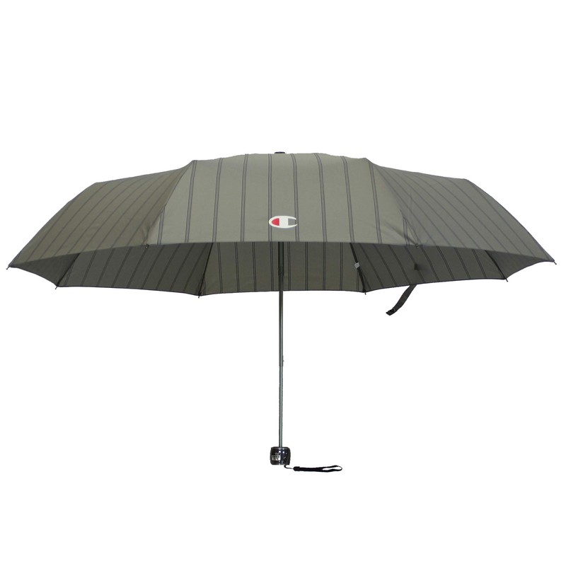 Champion CHM20MN58 Mini Folding Umbrella, Gray, Striped Pattern, 65cmX8R, Gentlemen,
