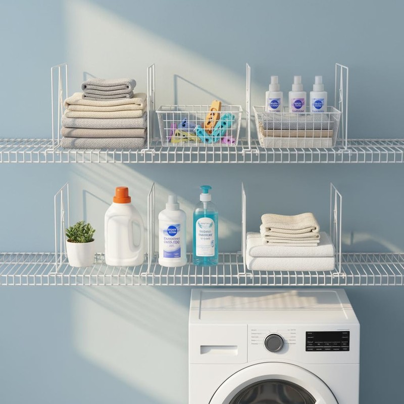 ziroland Wire Shelf Dividers - White Closet Organization & Storage