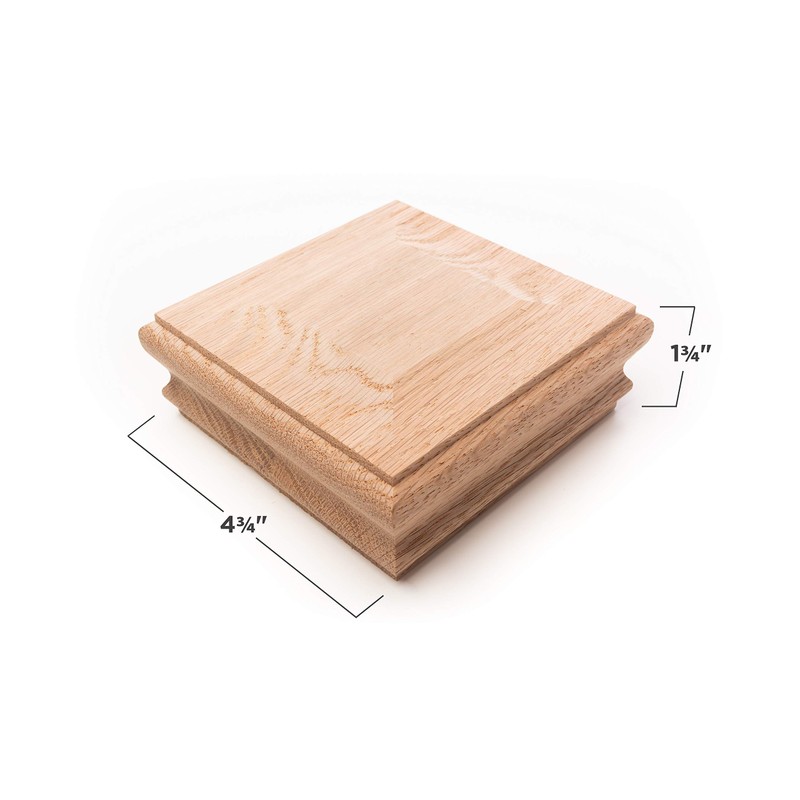 Classic Red Oak Newel Post Cap will fit over 3
