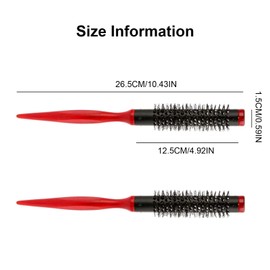 ShiningUU 2pcs Small Round Hair Brush Women Blow Dry, Anti-Static Mini Ultra Thin Nylon Bristle Hair Brush for Women, Hair Curling & Straightening Styling Brush, Portable, Perfect for Styling & Travel