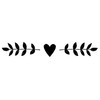 Artemio Stamp Border Heart 26x75 mm, Wood, 26 x 75