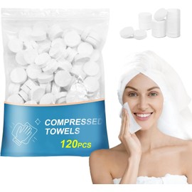 Lagincig - 120 Toallas Comprimidas Desechables Portátiles, Mini Toallas para Acampar, Viajes, Hogar, Hotel y Actividades al Aire Libre