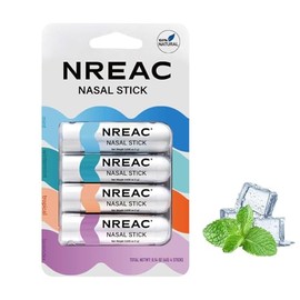 Nasal Inhaler Stick Set of 4 – Natural Essential Oil Nasal Sticks for Breathing, Focus & Relaxation – Portable Aromatherapy Nose Inhalers with Mint, Lavender, Eucalyptus, Menthol