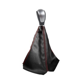 povtii Car Shift Knob Dust Cover, Leather Shifter Lever Knob Boot Protector, Dustproof Gear Shift Cover for Most Manual/Automatic Vehicles, Interior Decor Car Accessories (Red)