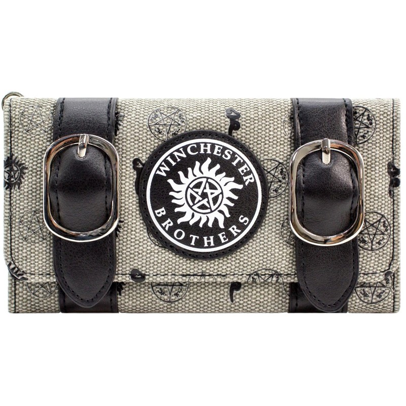 Super Natural Winchester Bros Devil Trap Emblem Triple Wallet with