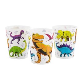 Fun Express 4 1/2" 16 oz. Dinosaur Party Reusable Plastic Favor Cups - 8 Count