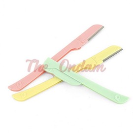 The Ondam Folding Eyebrow Razor, Brush & Scissors Set Women's Eyebrow Shaping Stencil 4ea