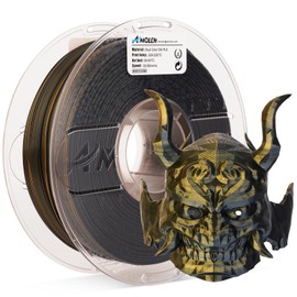 AMOLEN Silk PLA 3D Printer Filament, Dual Color Black Gold PLA 1.75mm, Shiny Color Change Filament 3D Printing PLA Filament for Most FDM 3D Printer, 1kg Spool(2.2lbs)