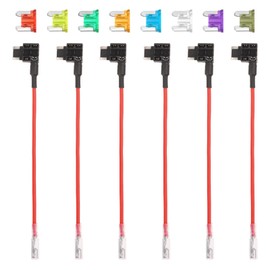DMiotech Fuse Tap 24V 12V Car Add A Circuit Adapter Blade Fuse Taps Kit 3A, 5A, 7.5A, 10A, 15A, 20A, 25A, 30A Fuses for Automotive Trucks Marine, 6pcs 8 Color