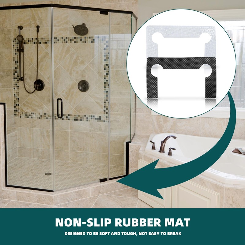 20Pcs Glass Shower Door Hinge Gasket Replacement, Grid Rubber Glass