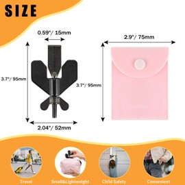 Portable Door Lock for Travelling, Hotel Door Lock Travel Safety 3 in 1 Travel Door Lock from Inside for Hotel Rooms Home Dorm Airbnb, Heavy Duty Home Security Door Locker Prevent Entry (Black)