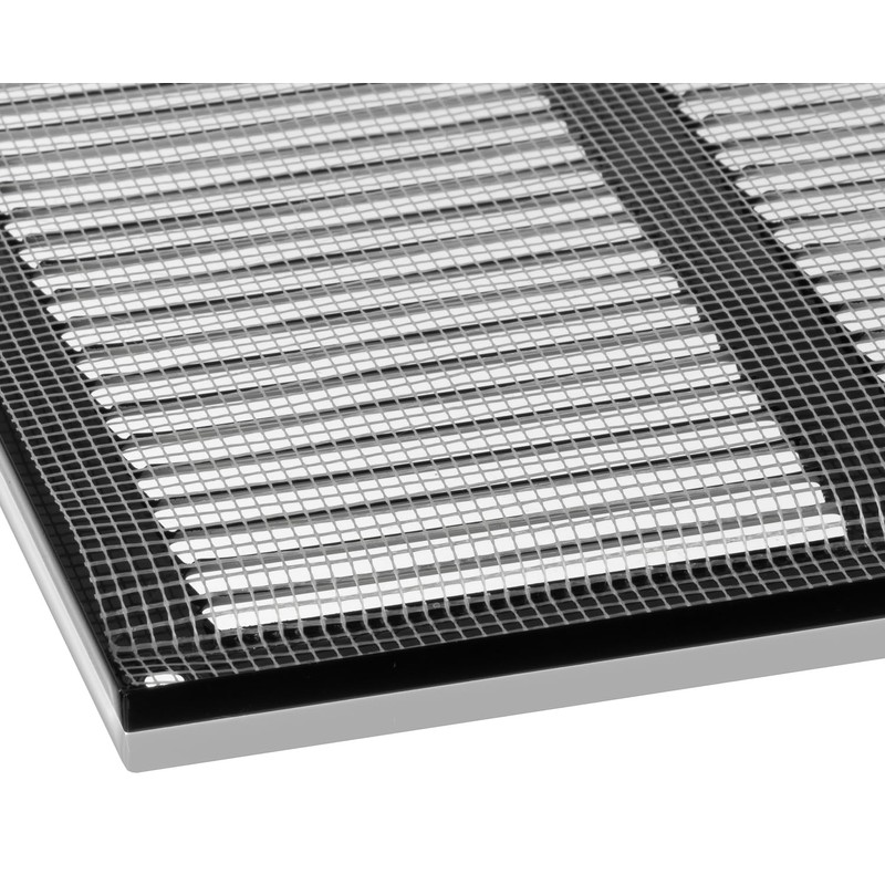 300x300mm / 12x12 inch Black Metal Ventilation Grille with Flyscreen