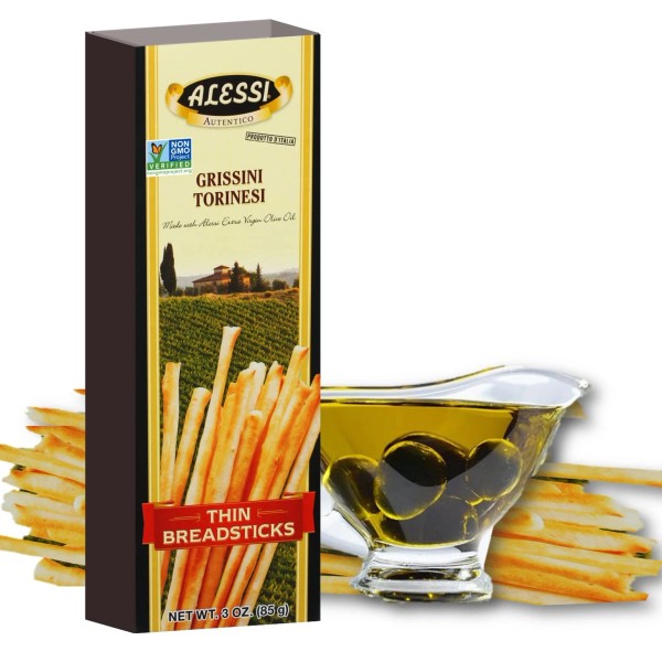 Alessi Garlic Grissini Breadsticks 3Oz Pack Of 12 Authentic Italian