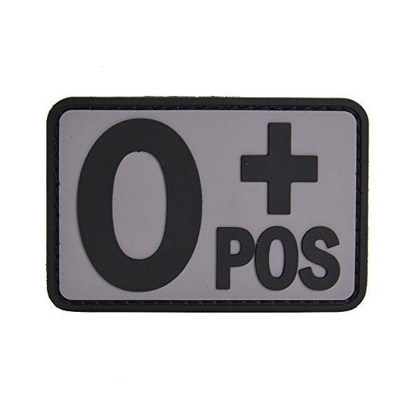 VooDoo Tactical 07-0995014000 Blood Type Rubber Patch (O+ Positive), Gray